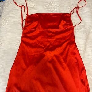 Edikted Red satin mini dress
